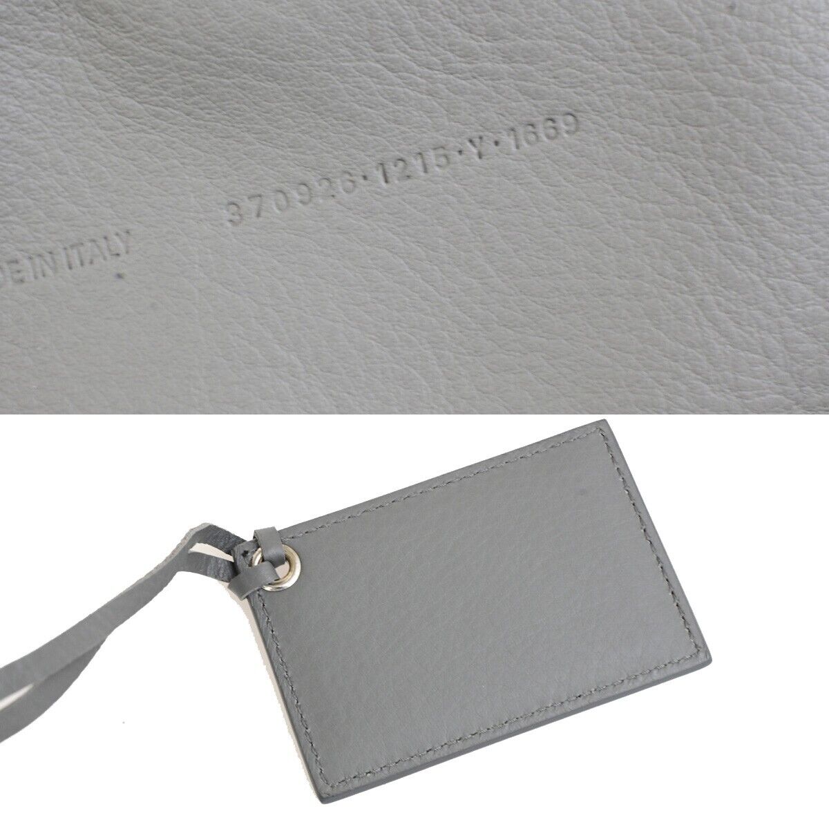 BALENCIAGA Logo Papier Mini 2Way Shoulder Hand Bag Leather Gray Italy 64ED611