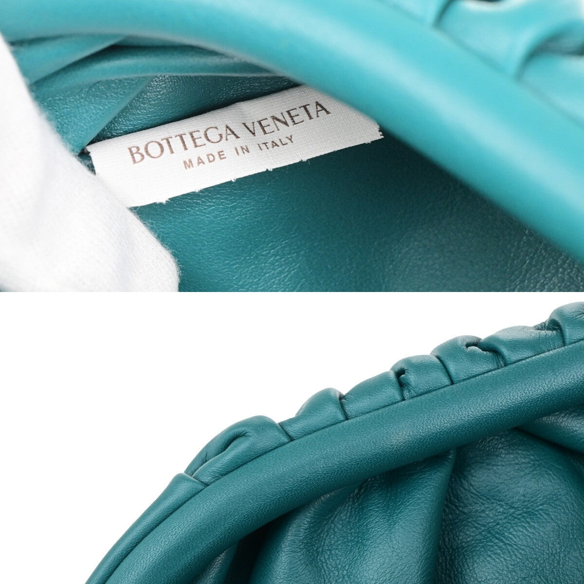 BOTTEGA VENETA Logo The Chain Pouch Body Shoulder Bag Leather Green GHW 609RK531