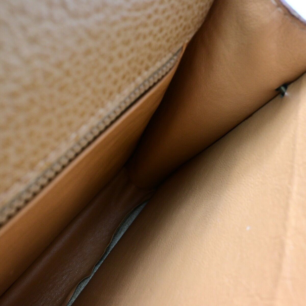 CELINE Logo Shoulder Bag Leather Brown GHW Made in Italy 66EB657