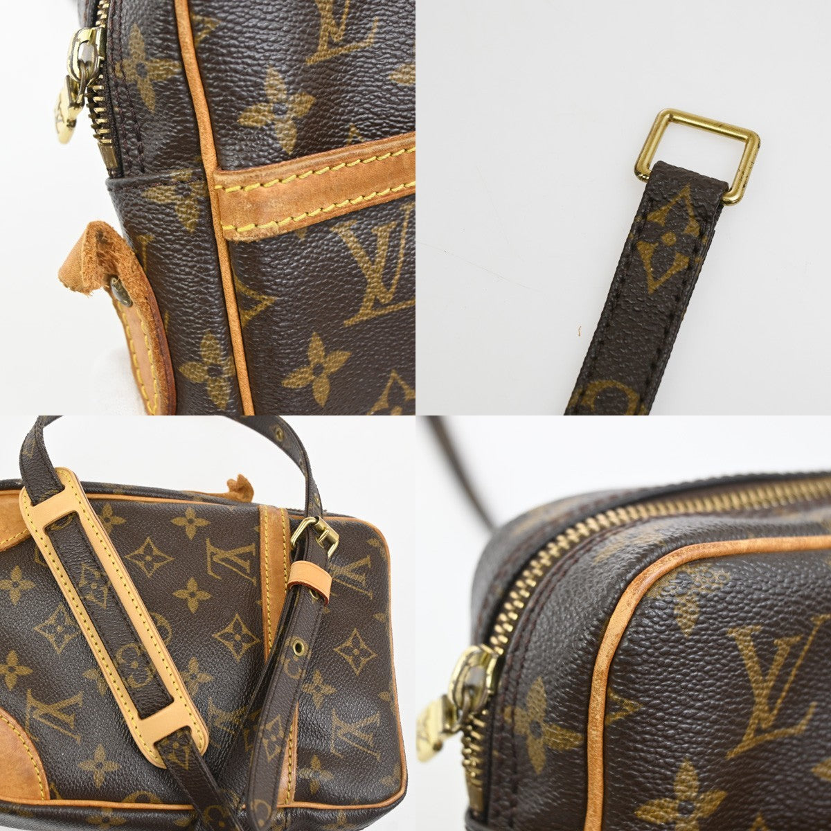 LOUIS VUITTON Danube Shoulder Bag Monogram Leather Brown France M45266 62CA839