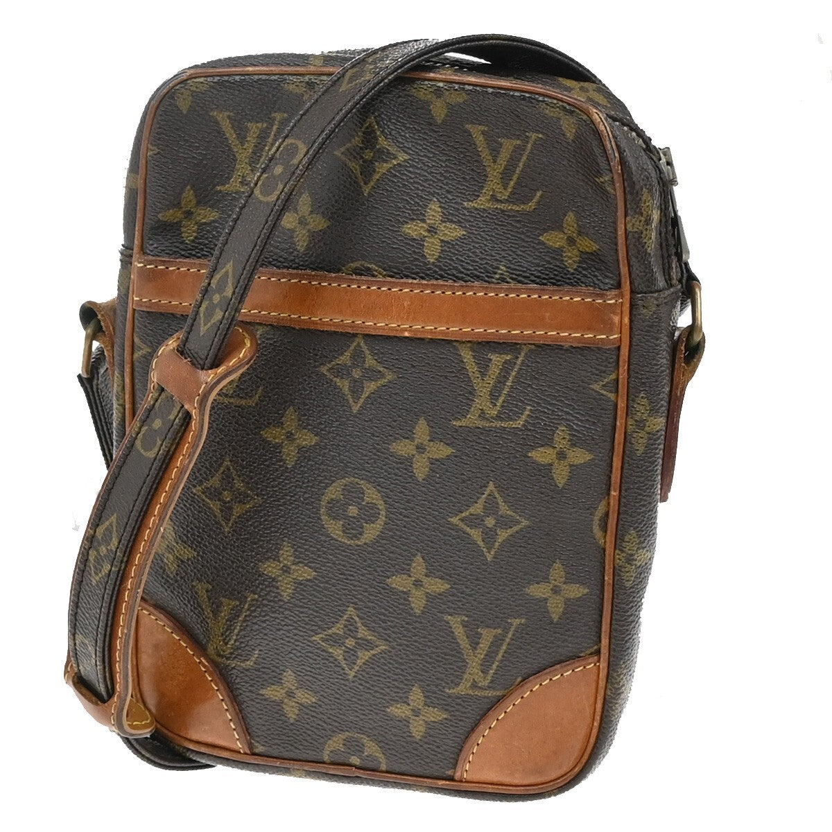 LOUIS VUITTON Danube Shoulder Bag Monogram Leather Brown France M45266 30FB548