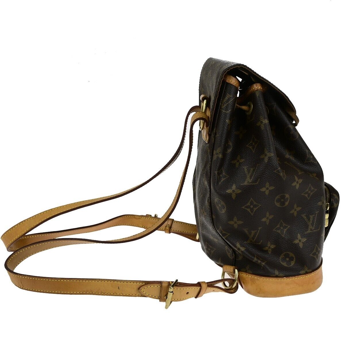 LOUIS VUITTON Montsouris MM Backpack Bag Monogram Leather Brown M51136 79SJ596