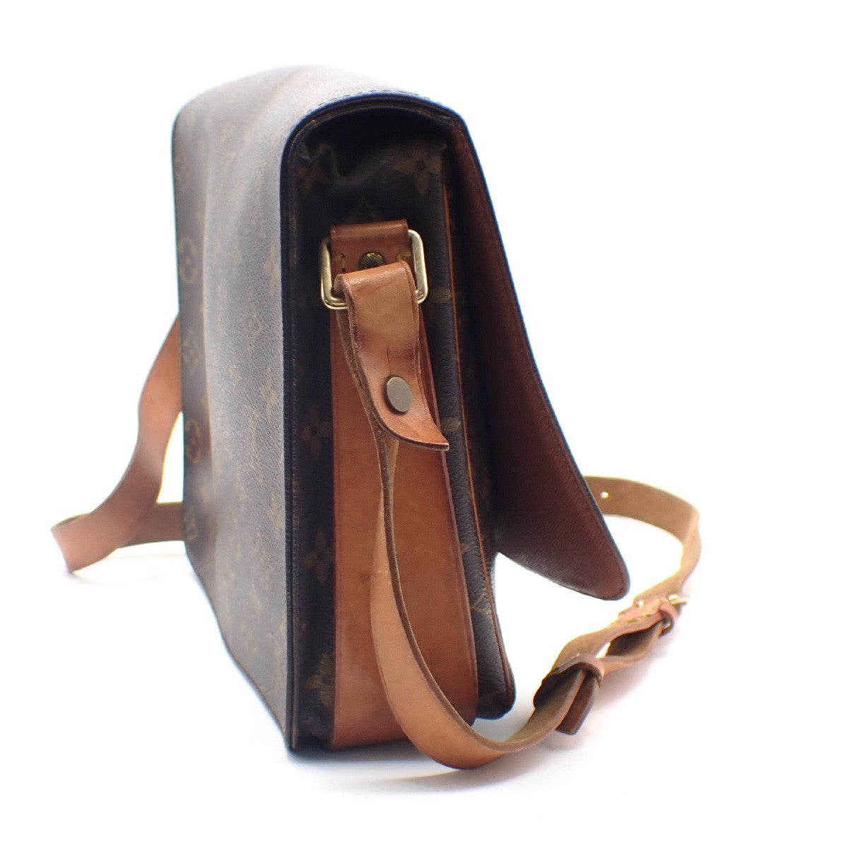 LOUIS VUITTON Cartouchiere GM Shoulder Bag Monogram Leather Brown M51252 32KC955