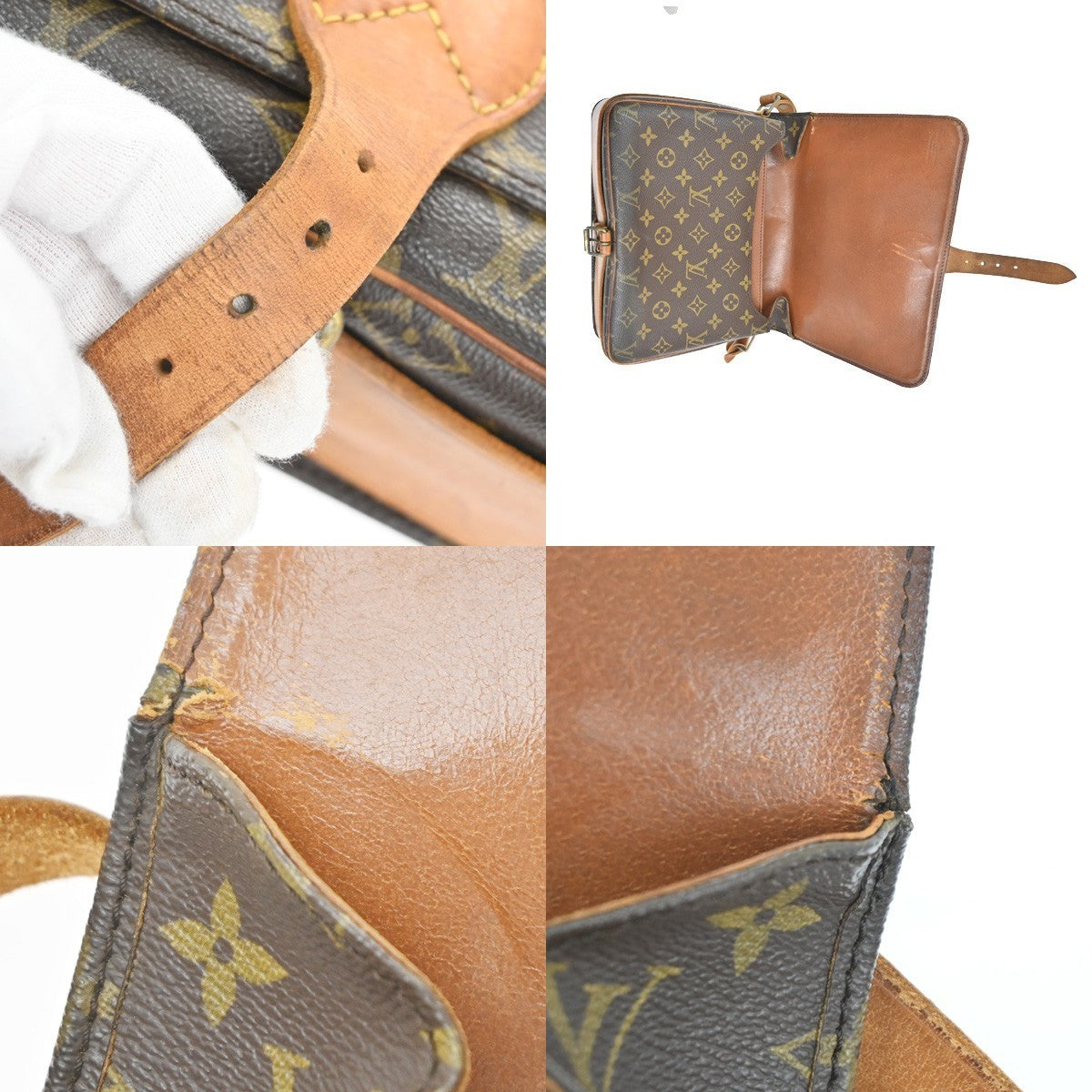 LOUIS VUITTON Cartouchiere GM Shoulder Bag Monogram Leather Brown M51252 32KC541