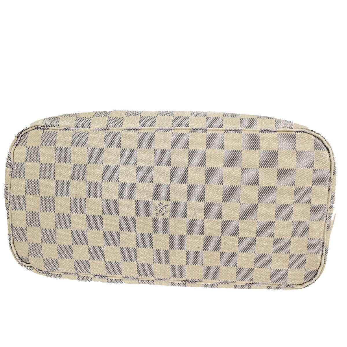LOUIS VUITTON Neverfull MM Shoulder Tote Bag Damier Azur White N51107 37SJ157