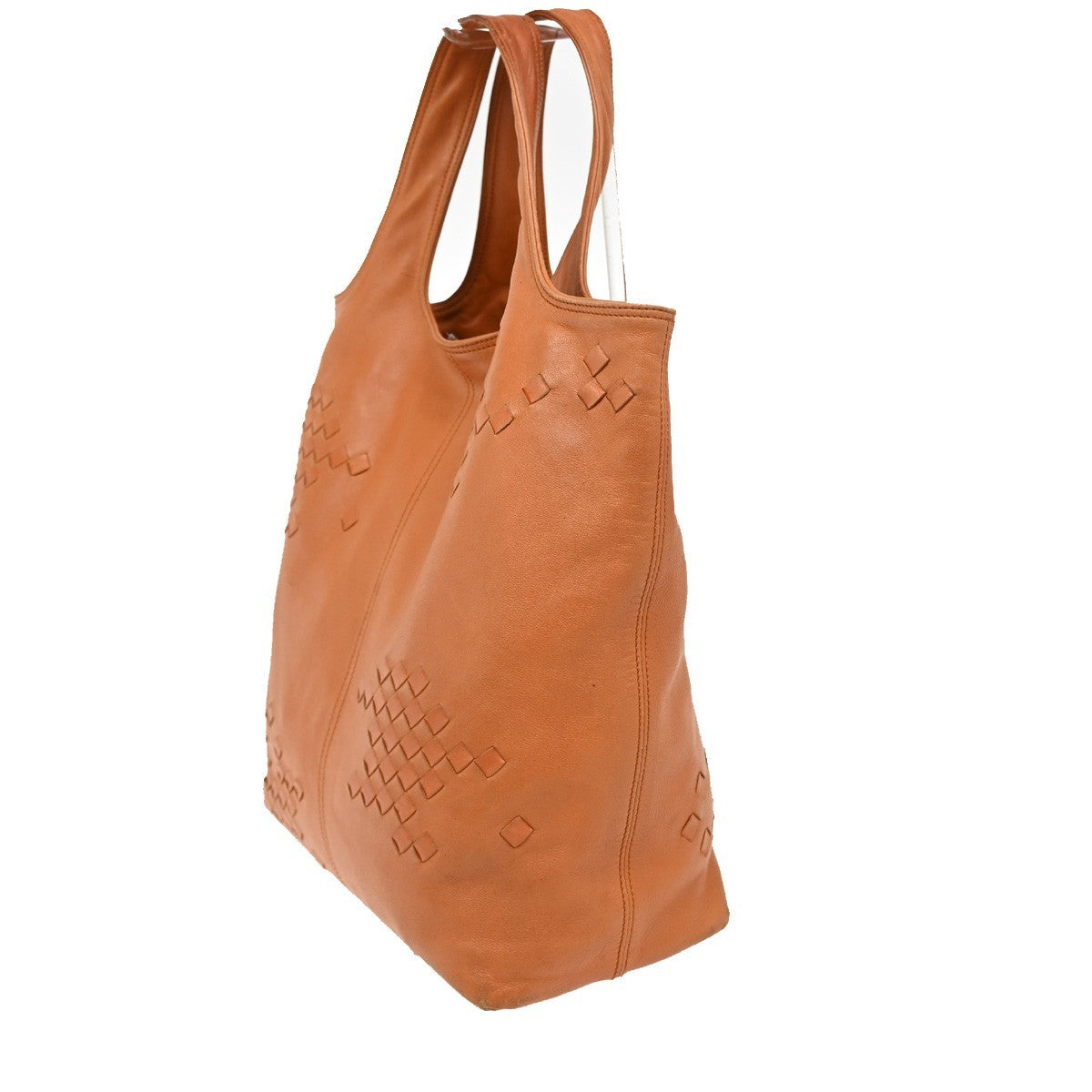BOTTEGA VENETA Logo Regent Shoulder Tote Bag Leather Orange Italy 89EF880