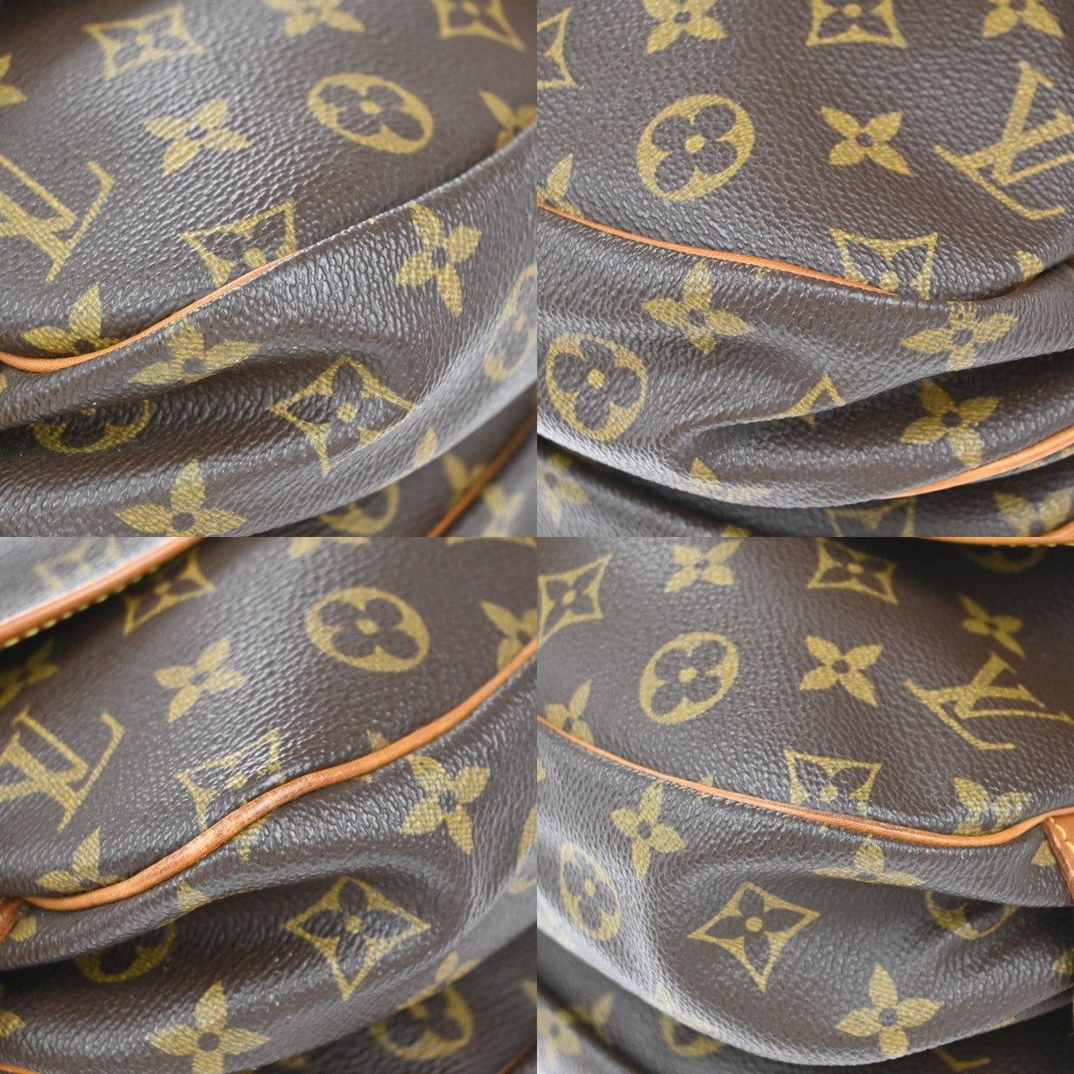 LOUIS VUITTON Logo Saumur 30 Shoulder Bag Monogram Leather Brown M42256 84EG375