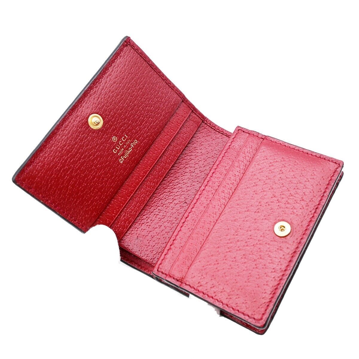 GUCCI Logo GG Pattern Doraemon Bifold Wallet Purse Supreme Leather Brown 34HB941