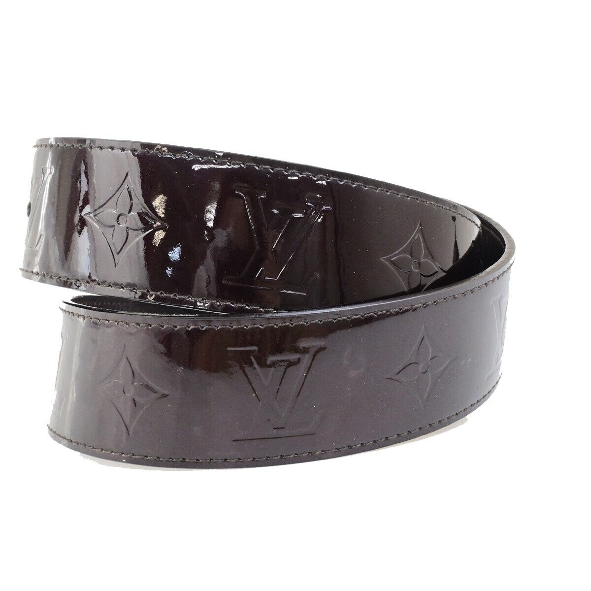LOUIS VUITTON Ceinture Belt 80/32 Monogram Vernis Bordeaux Red M9874 32FB328