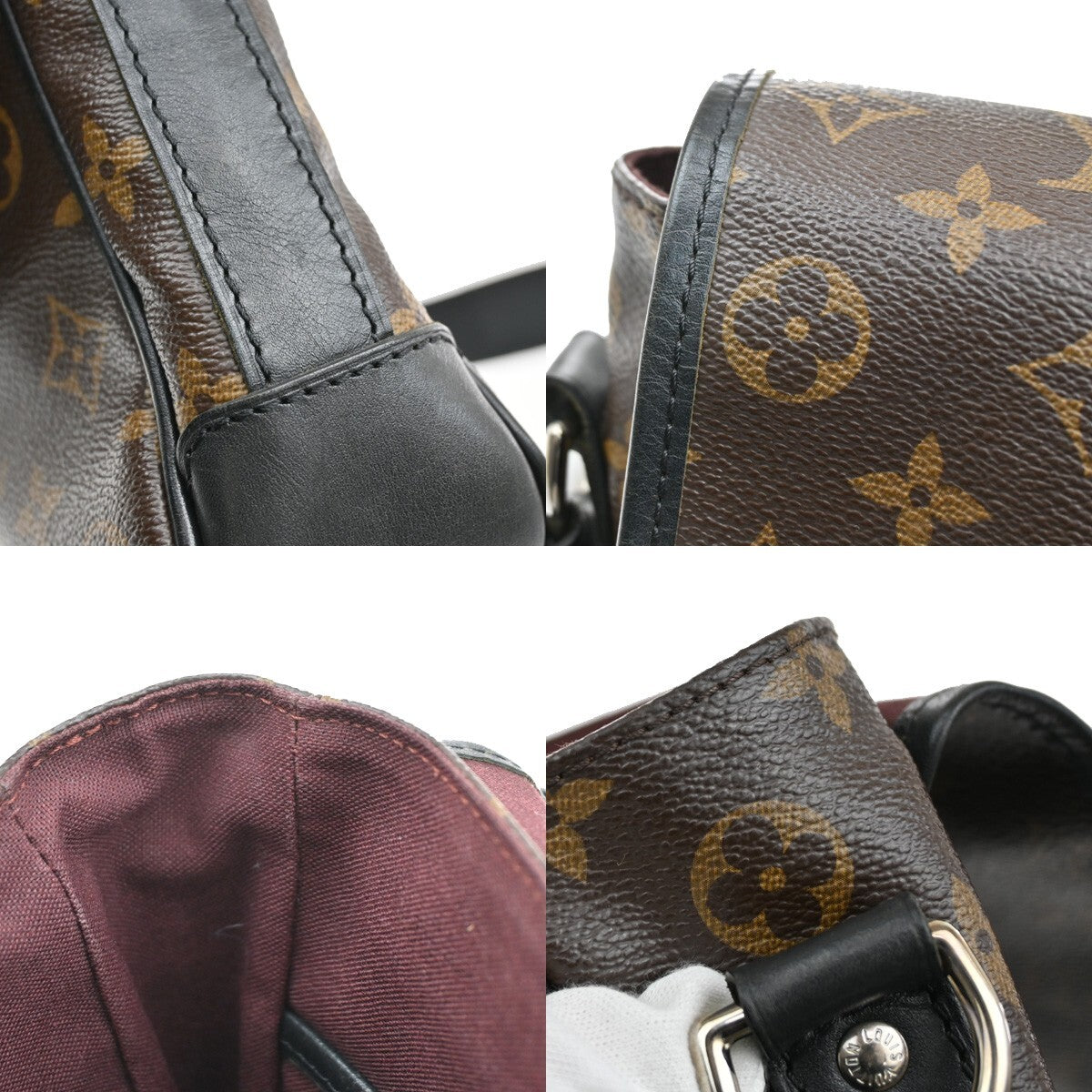 LOUIS VUITTON Bass PM Shoulder Bag Monogram Macassar Leather BN M56717 98EE302