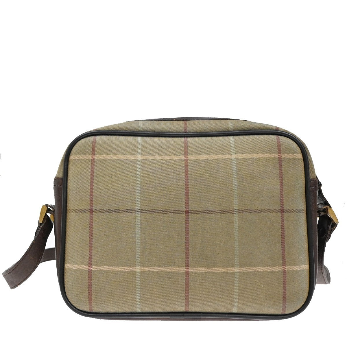 Burberrys Logo Shoulder Bag Check Canvas Leather Brown GHW 05KP098