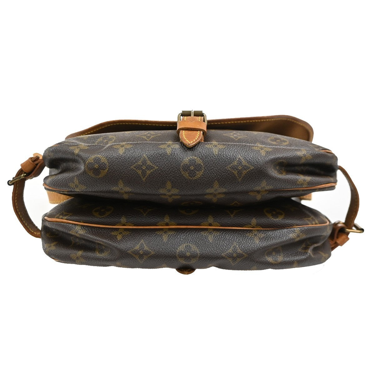 LOUIS VUITTON Logo Saumur 30 Shoulder Bag Monogram Leather Brown M42256 34SA059