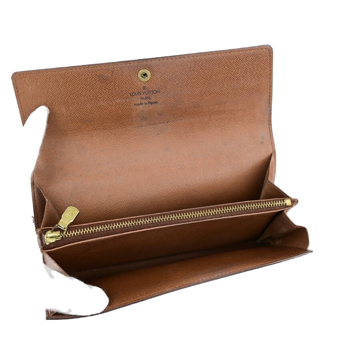 LOUIS VUITTON 4 Set Long Bifold Wallet Purse Monogram Leather Brown 36YF005