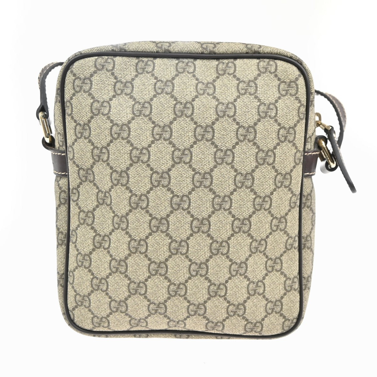 GUCCI Logo GG Pattern Shoulder Bag Supreme Leather Beige Italy GHW 39KC471