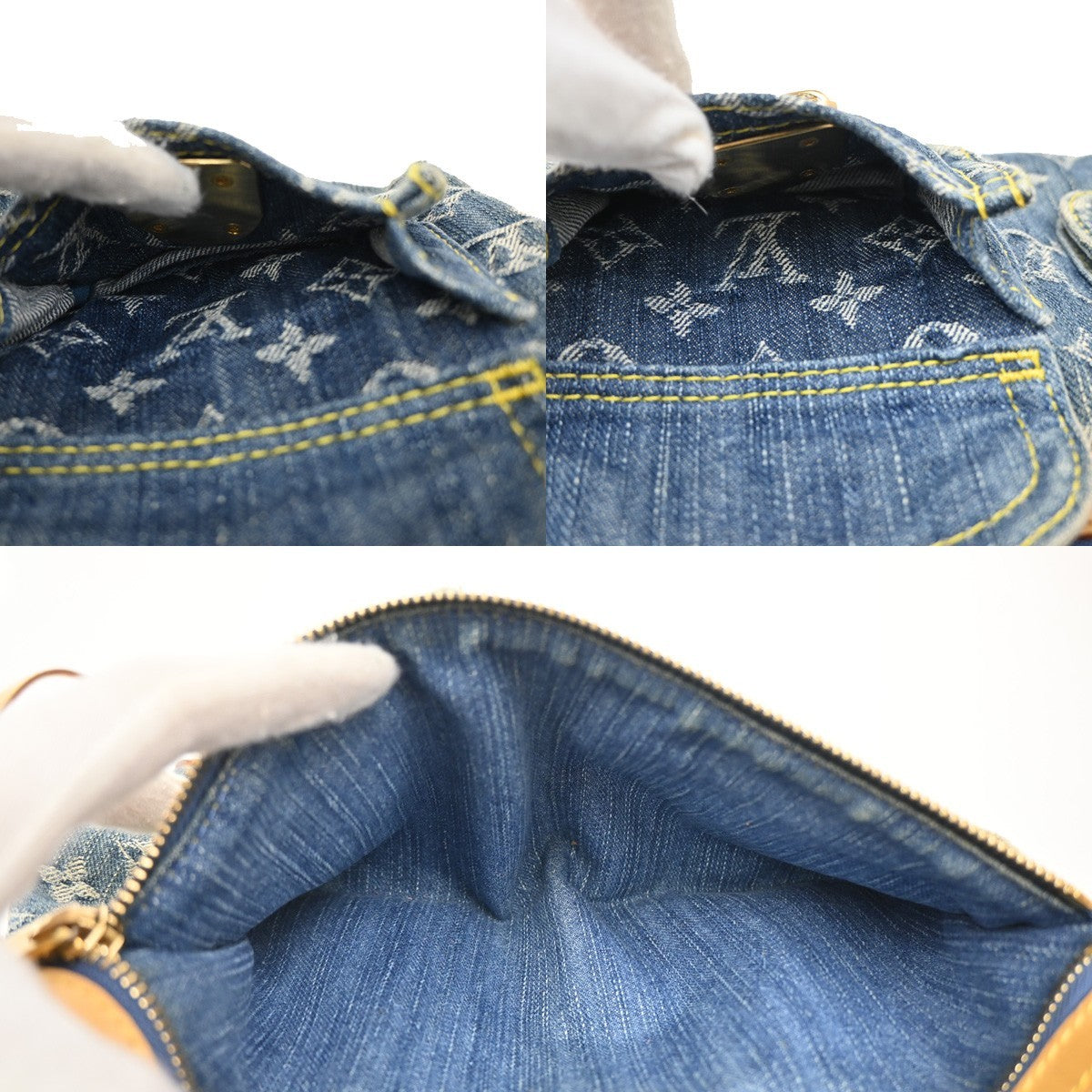 LOUIS VUITTON Buggy PM Shoulder Bag Monogram Denim Leather Blue M95049 49KB529