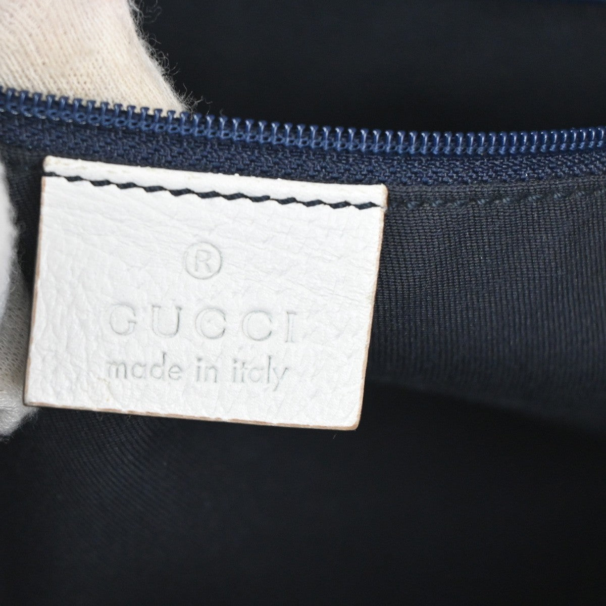 GUCCI Logo GG Pattern Abbey Shoulder Tote Bag Canvas Leather White GHW 34TA557