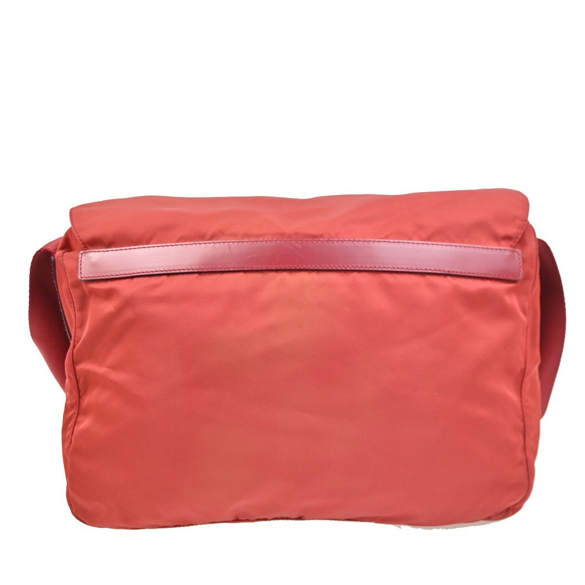 PRADA Logo Tessuto Messenger Shoulder Bag Nylon Leather Red SHW Italy 30KD109