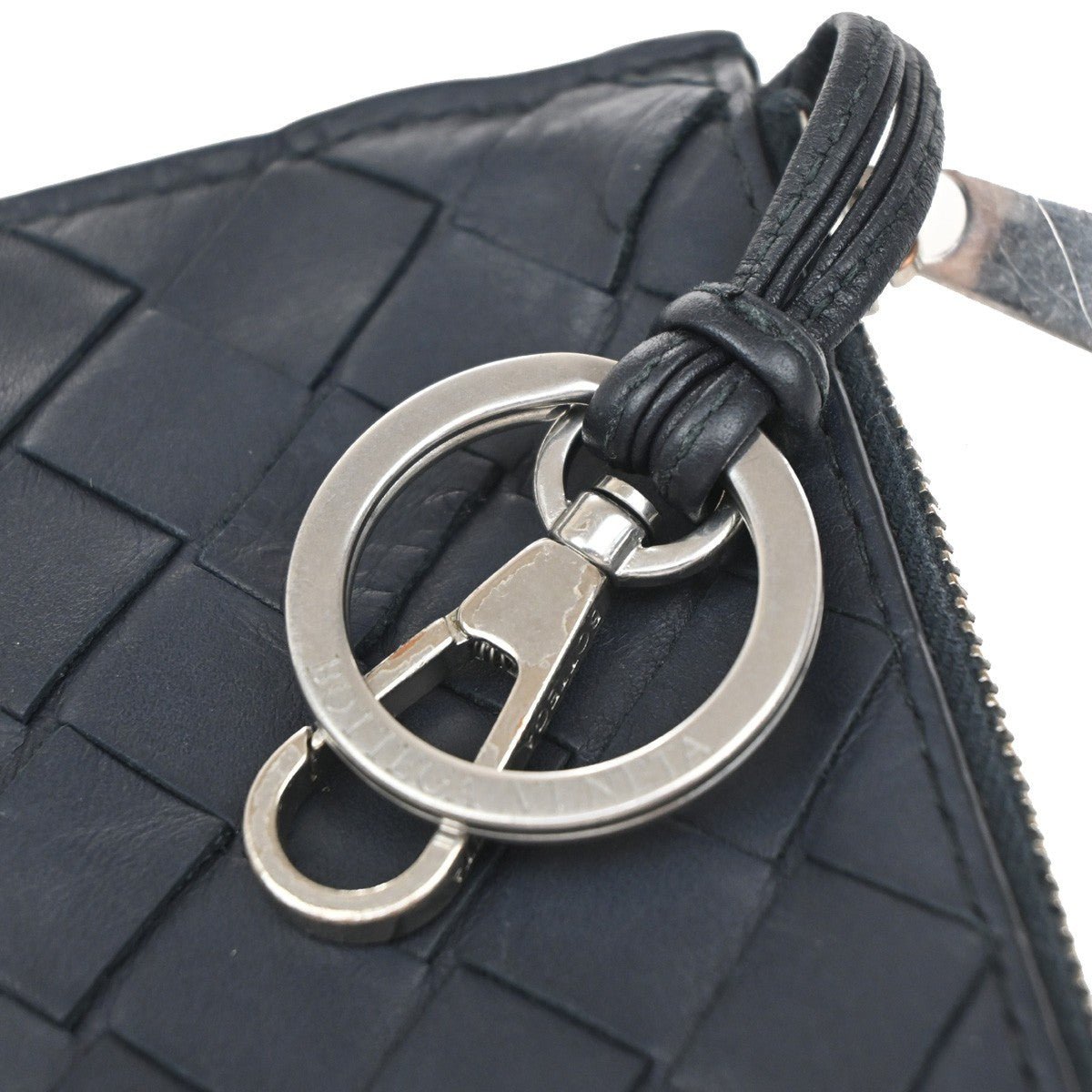 BOTTEGA VENETA Logo Intrecciato Coin Case Wallet Leather Black Italy 66KB125