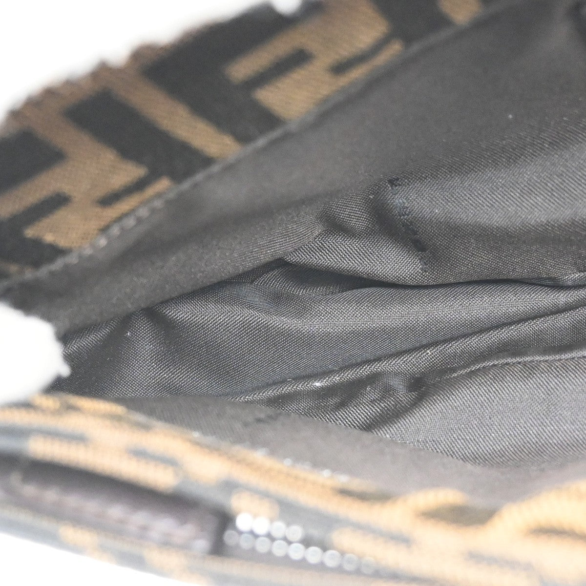 FENDI Mamma Baguette Zucca Shoulder bag Canvas Leather Brown SHW Italy 50MA115