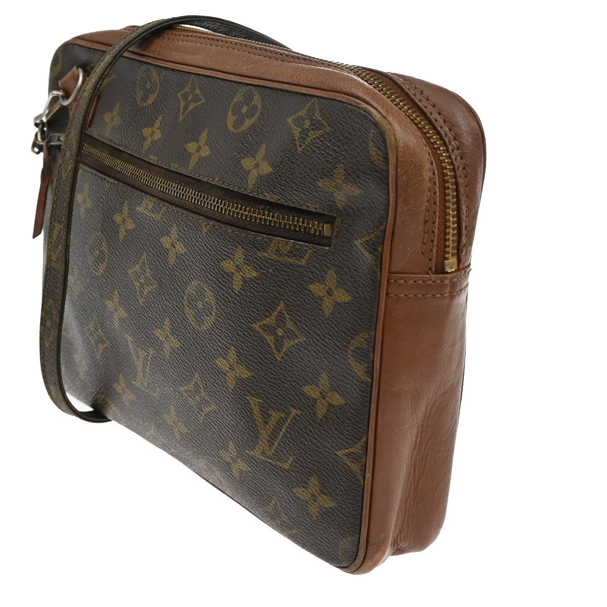 LOUIS VUITTON Pochette Sport Shoulder Bag Monogram Leather Brown France 61KB831
