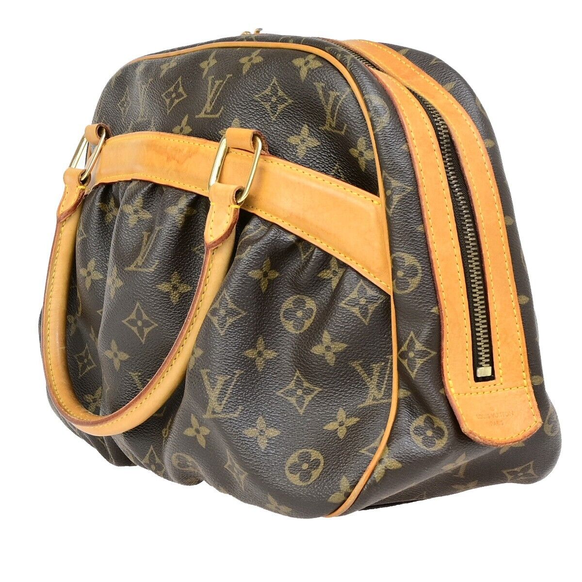 LOUIS VUITTON Mitzi Tote Hand Bag Monogram Leather Brown Spain M40058 12KA484