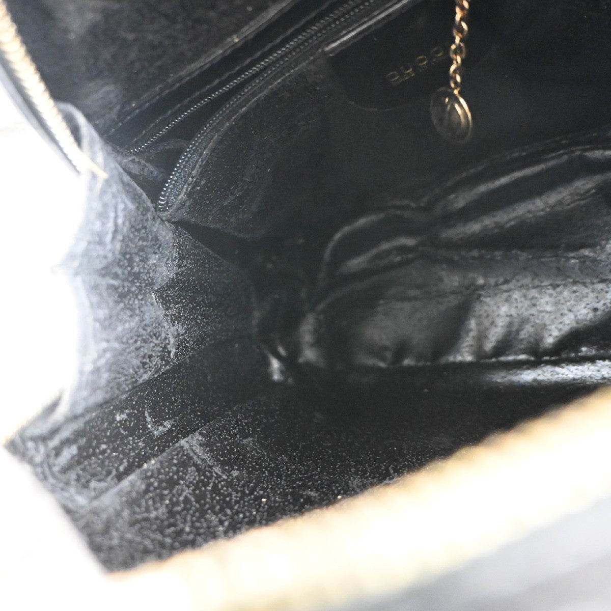 GUCCI Logo Bamboo One Shoulder Body Bag Patent Leather Black GHW Italy 07KC479