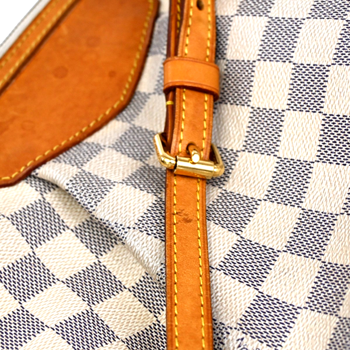 LOUIS VUITTON Siracusa PM Shoulder Bag Damier Azur Leather White N41113 70CA220