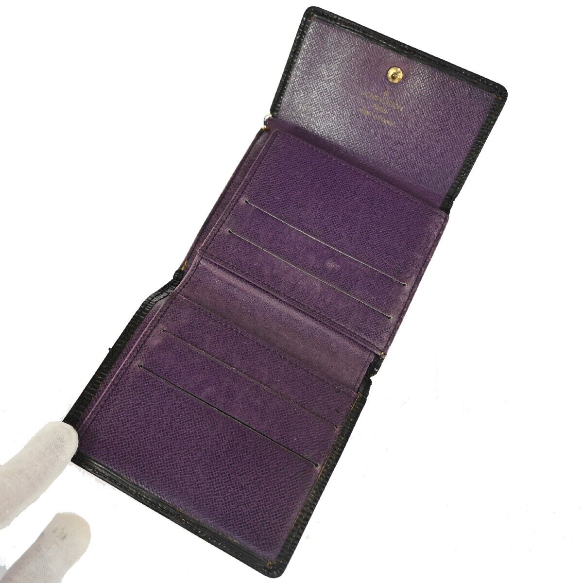 LOUIS VUITTON LV 2 Set Bifold Trifold Wallet Epi Leather Yellow Lilac 07EA201