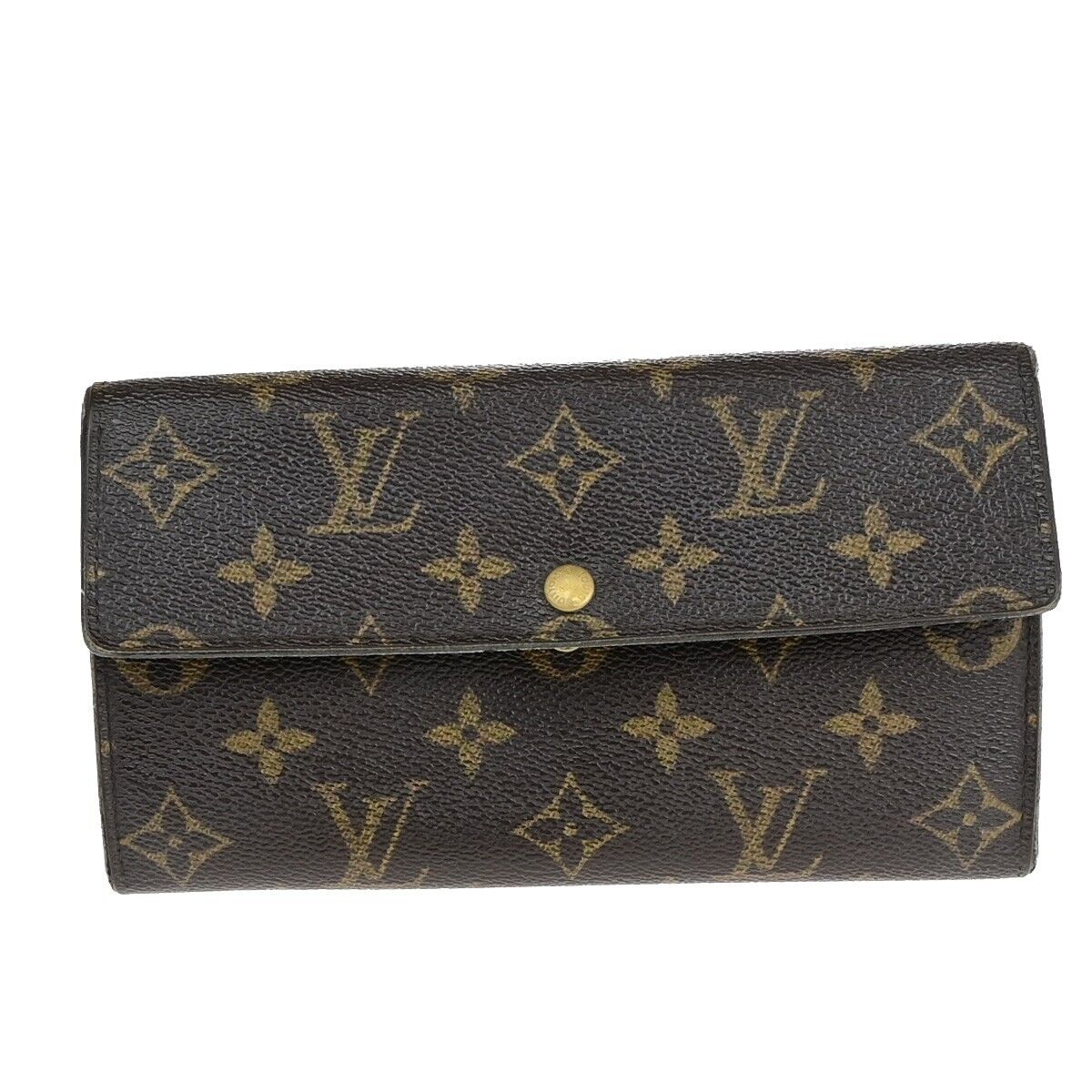 LOUIS VUITTON Logo Portefeuille Sarah Long Wallet Monogram Brown M61734 01EC142