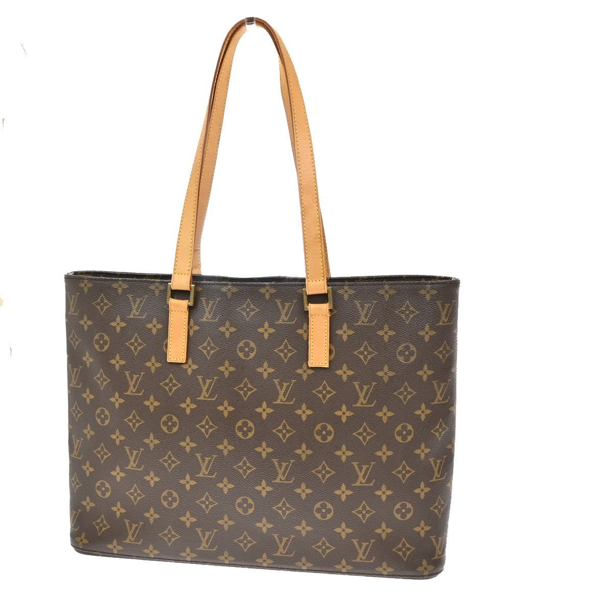 LOUIS VUITTON Logo Luco Shoulder Tote Bag Monogram Leather Brown M51155 73TA050