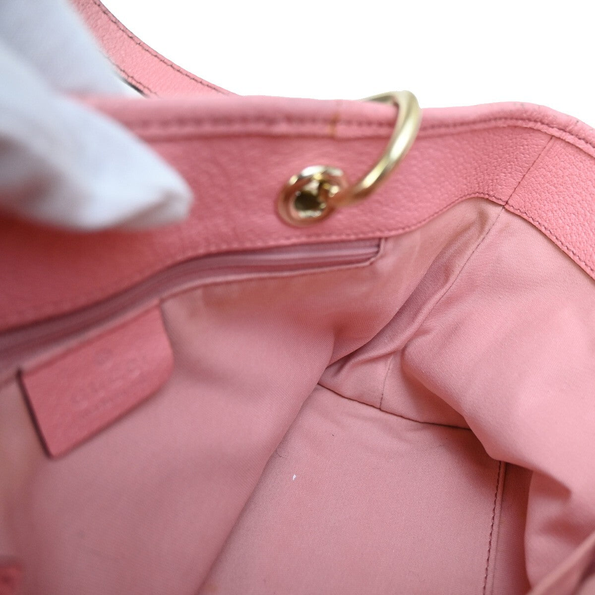 GUCCI Logo GG Pattern Mini Hand Tote Bag Canvas Leather Brown Pink 34FB571