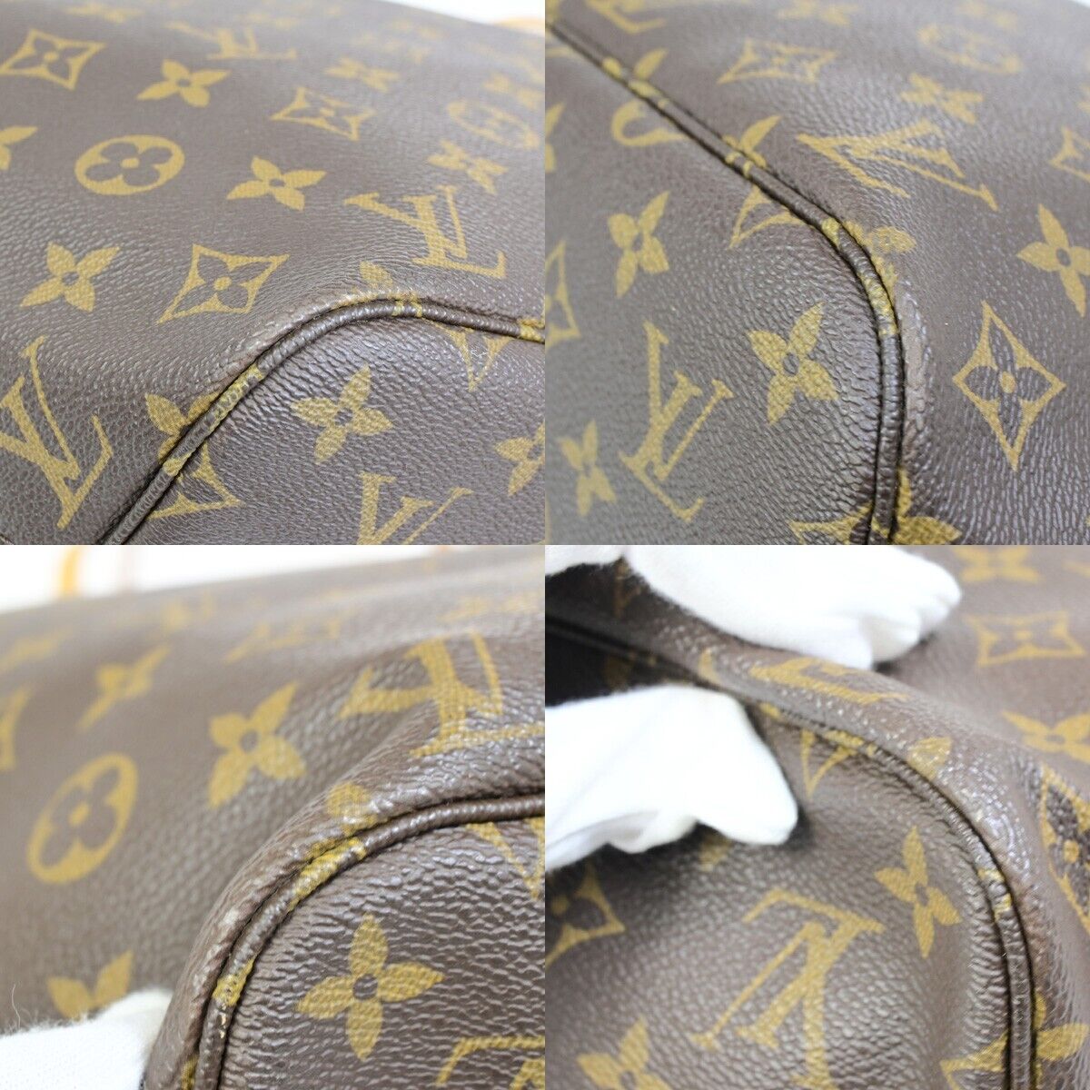 LOUIS VUITTON Neverfull MM Shoulder Tote Bag Monogram Leather BN M40156 91FA728