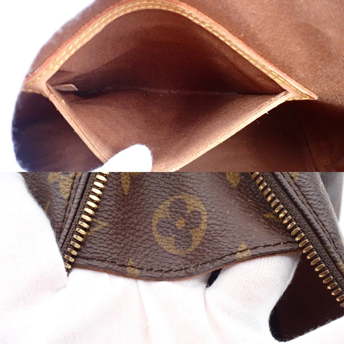 LOUIS VUITTON LV Logo Alma Hand Bag Monogram Leather Brown France M51130 88AA193
