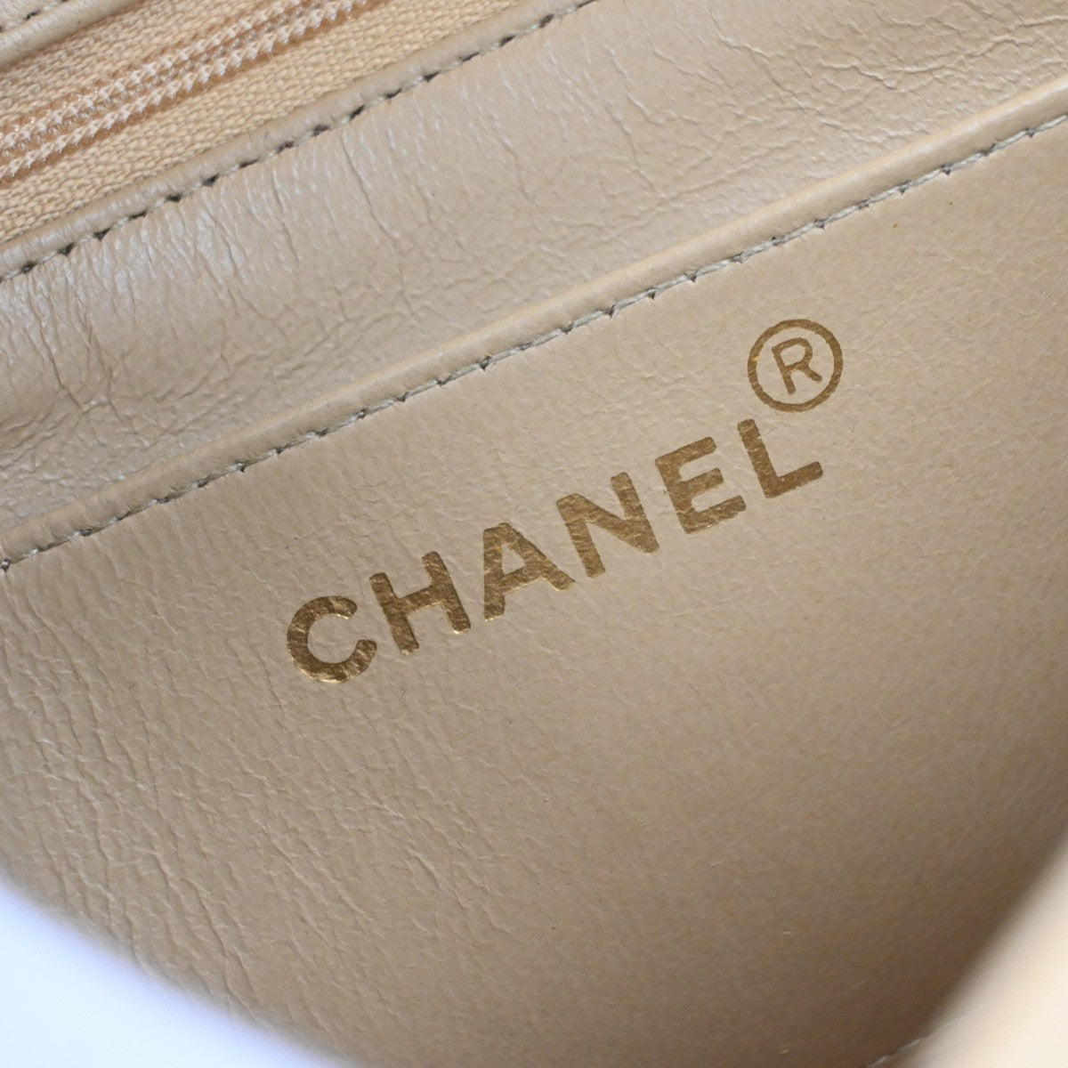 CHANEL CC Diana Matelasse 22 Chain Shoulder Bag Leather Beige Vintage 850RP130