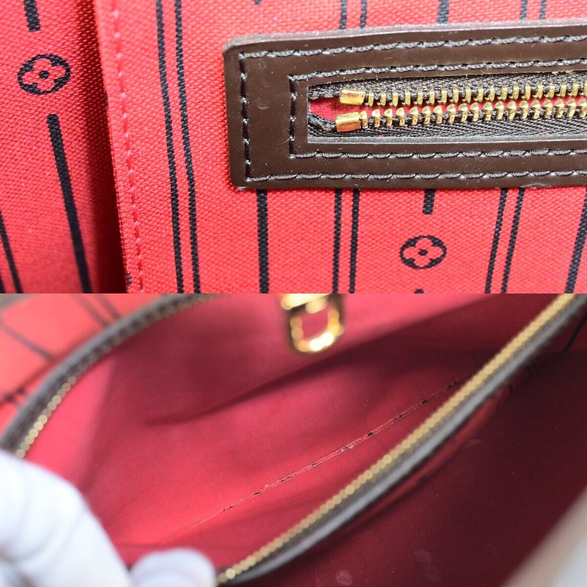 LOUIS VUITTON Neverfull MM Shoulder Bag Damier Ebene Leather BN N51105 29SJ002