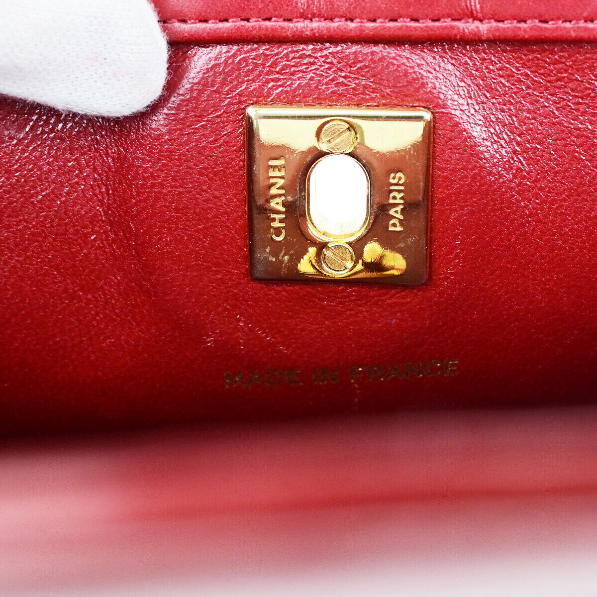 CHANEL CC Matelasse 2Way Chain Shoulder Hand Bag Leather RD GHW Vintage 642RK694