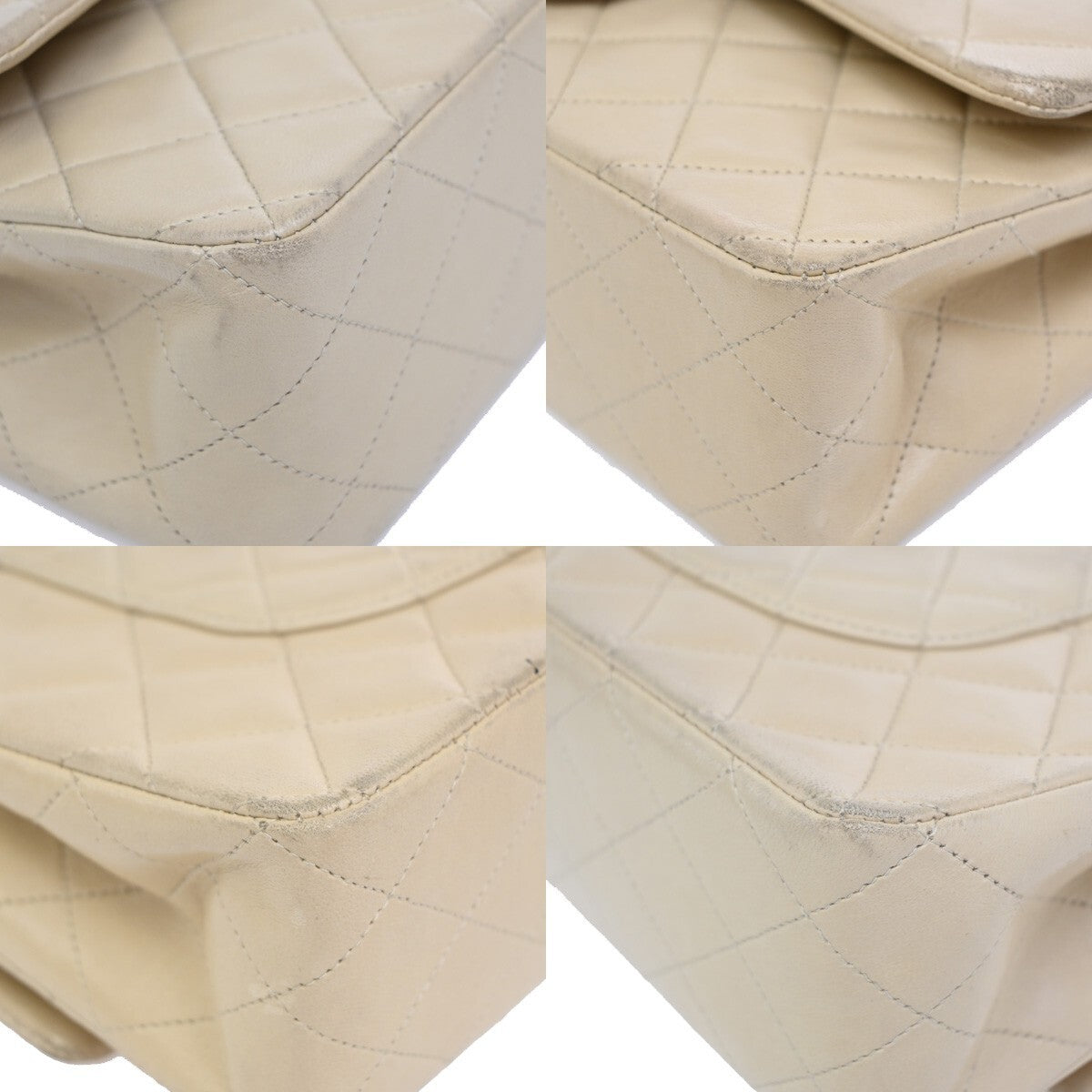 CHANEL Matelasse 25 Double Flap Chain Shoulder Bag Leather BE Vintage 373RF341