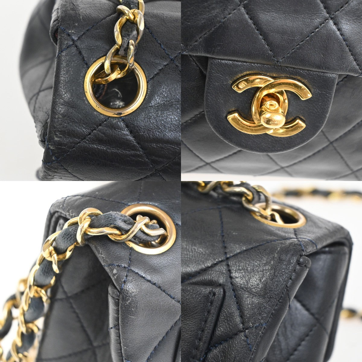 CHANEL CC Mini Matelasse Chain Shoulder Bag Leather Black GHW France 310RL917