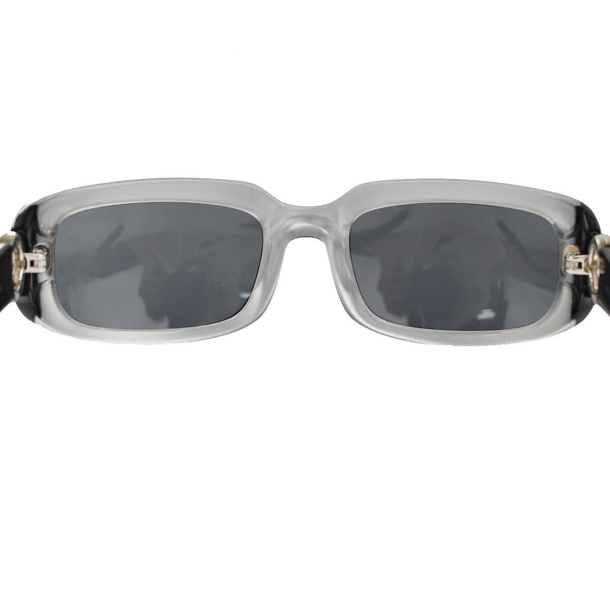 CARTIER Logo Sunglasses Eye Wear Metal Plastic Black Silver 09YD473