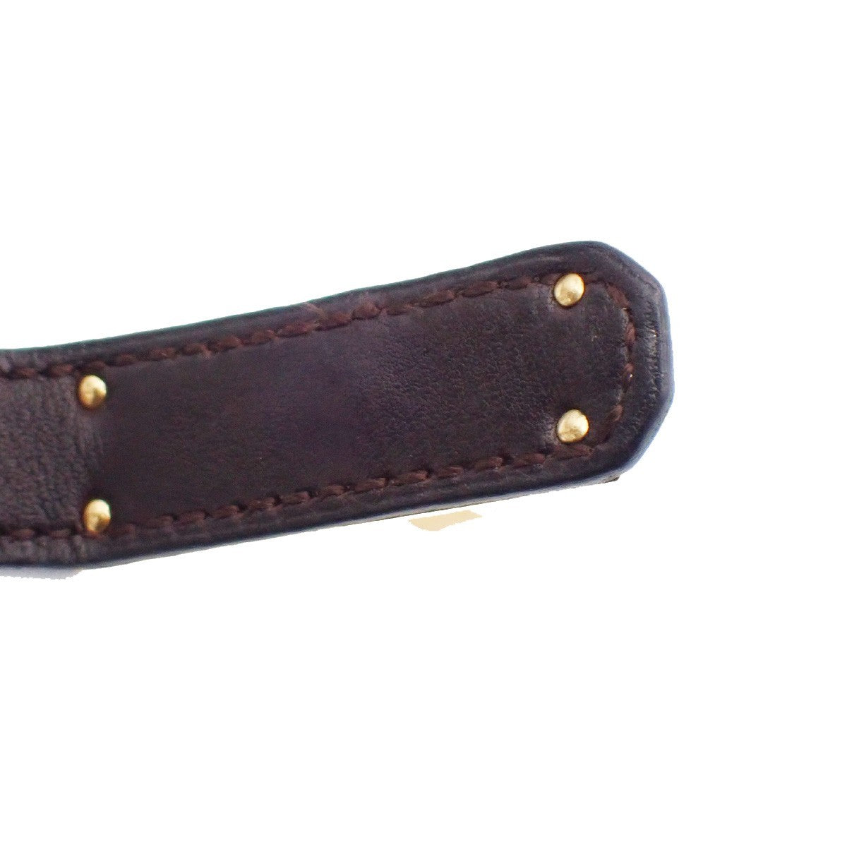 HERMES Kelly Double Tour Choker Bracelet Leather Brown GHW France 62RL901