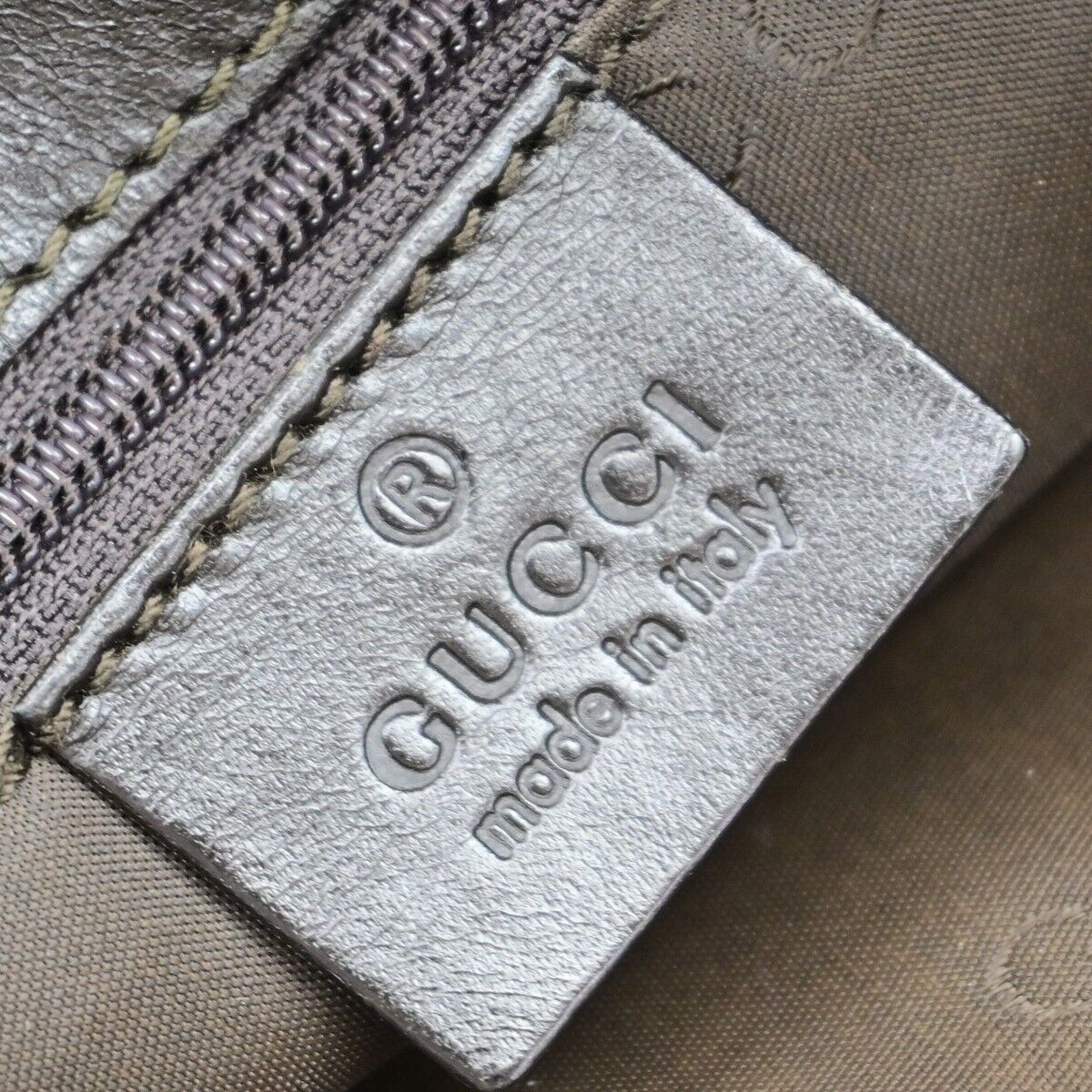 GUCCI Logo GG Pattern Drawstring Backpack Bag Canvas Leather Brown SHW 35EE038