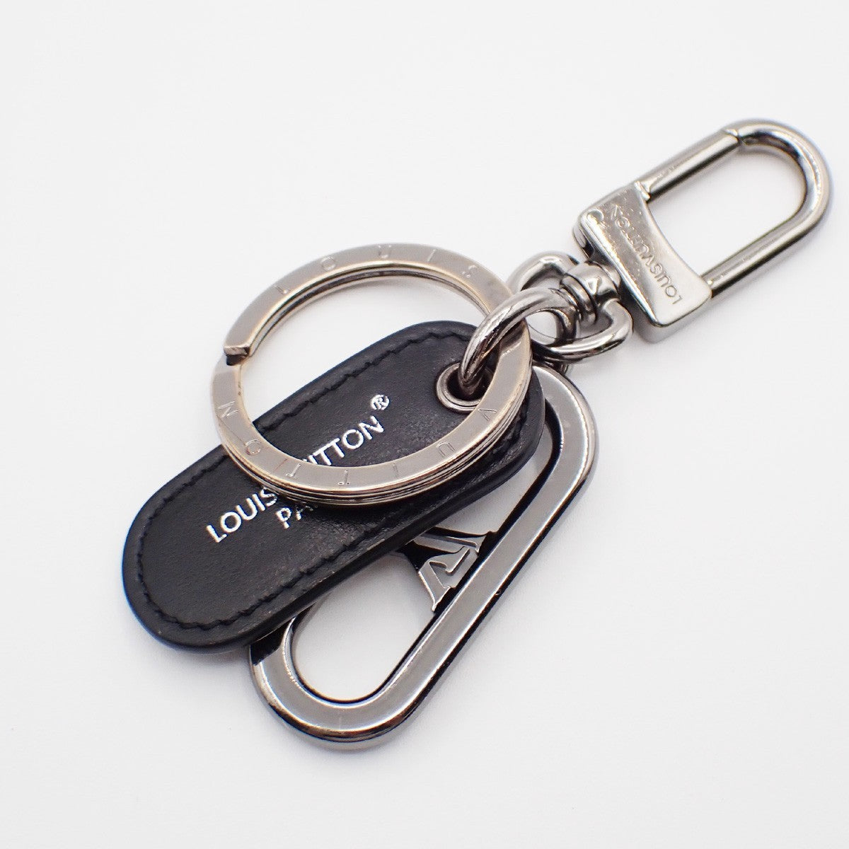 LOUIS VUITTON Porete Cles Key Chain Monogram Eclipse Black SHW M00927 67KP056