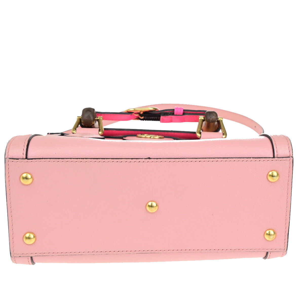 GUCCI Bamboo Diana Mini Tote 2Way Shoulder Hand Bag Leather Pink GHW 678RK731