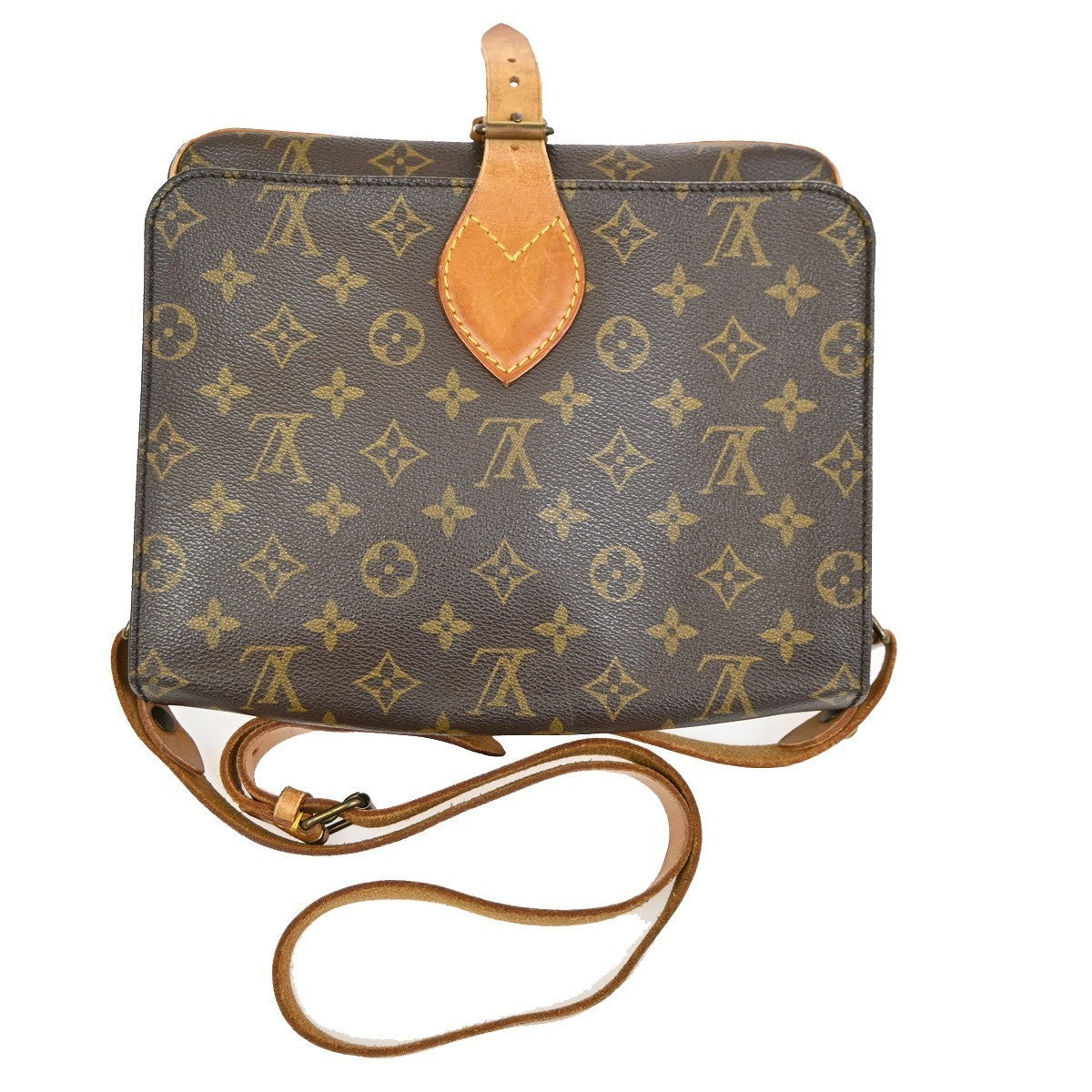 LOUIS VUITTON Cartouchiere GM Shoulder Bag Monogram Leather Brown M51252 83TA350