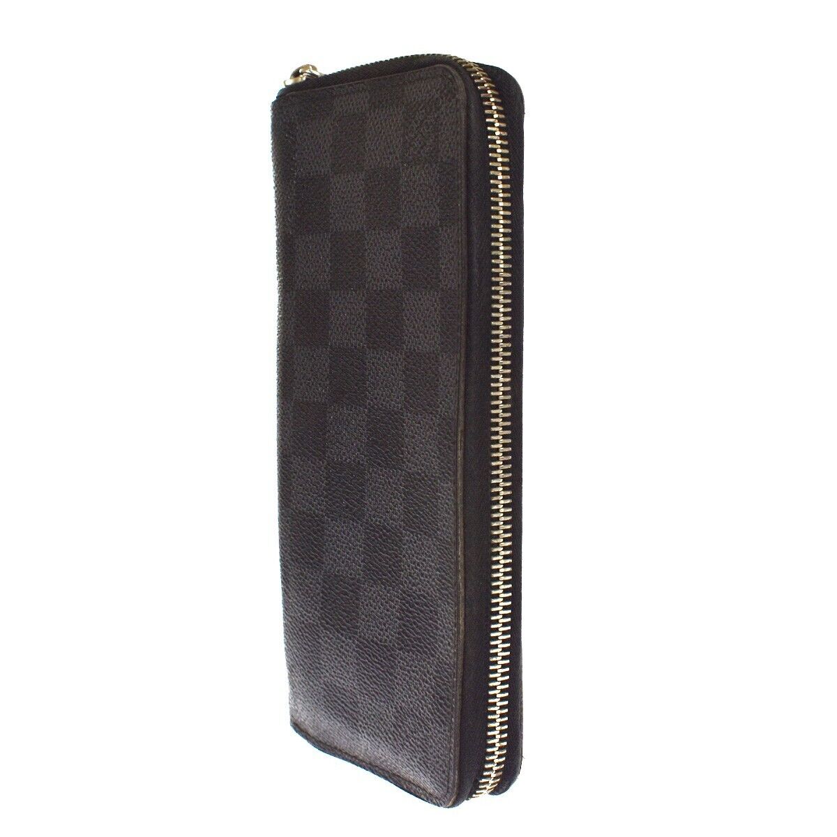 LOUIS VUITTON Zippy Wallet Vertical Damier Graphite Leather BK N63095 66SH075