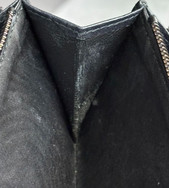 BOTTEGA VENETA Logo Intrecciato Long Zipper Around Wallet Leather Black 09TA155