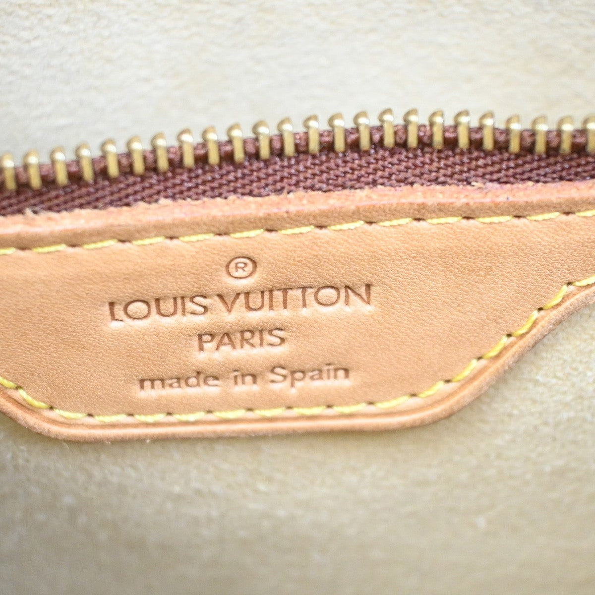 LOUIS VUITTON Logo Looping GM Shoulder Bag Monogram Leather Brown M51145 86ZA095