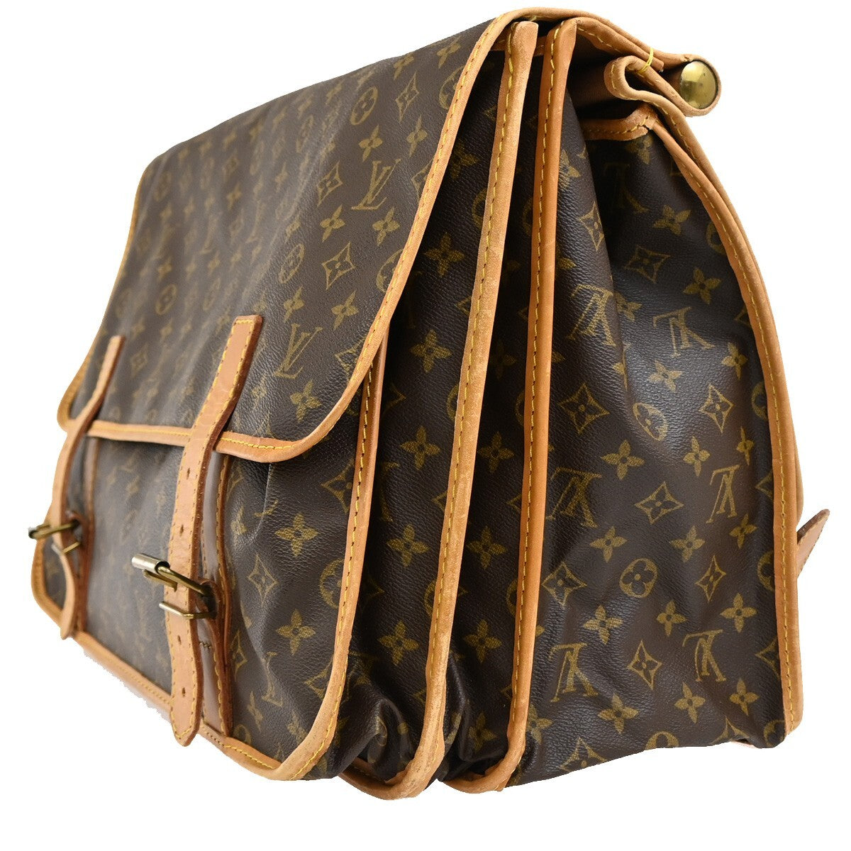 LOUIS VUITTON LV Sac Kleber Shoulder Bag Monogram Leather Brown M58122 13FB539