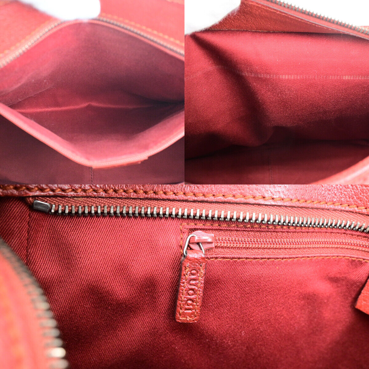 GUCCI Logo GG Pattern Shoulder Tote Bag Canvas Leather Red SHW Italy 64YG595