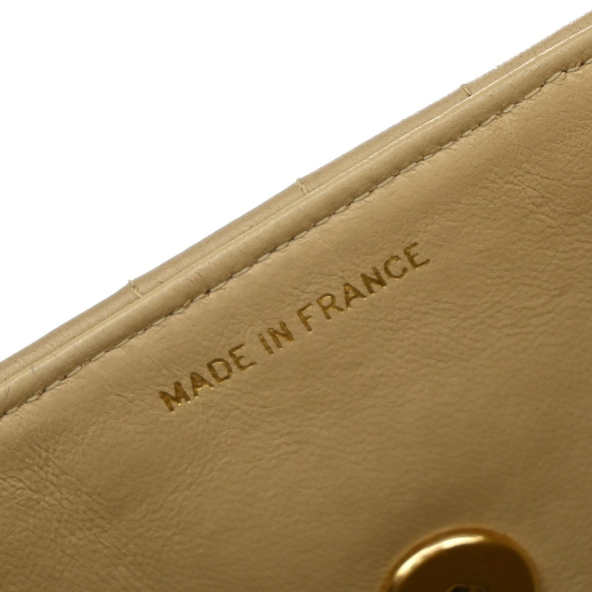 CHANEL CC Mademoisell Chain Mini Shoulder Bag Leather Beige GHW Vintage 330RF670